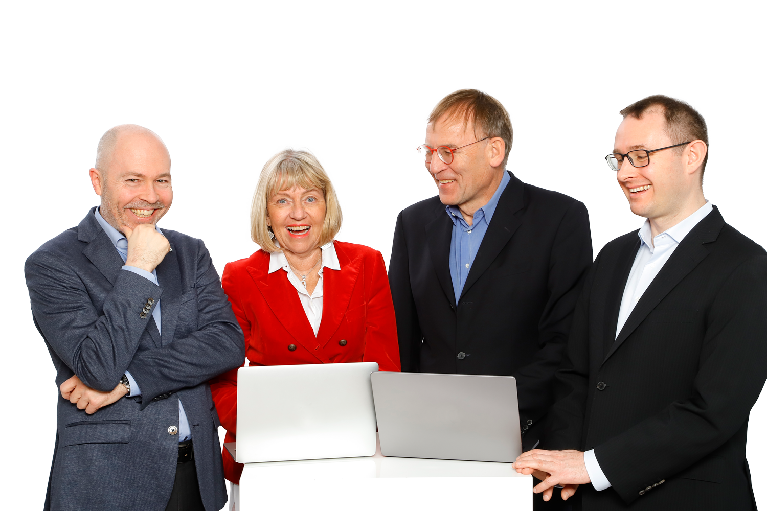 Thomas Aberger, Bettina König, Christoph König und Felix Franke transparenter Hintergrund